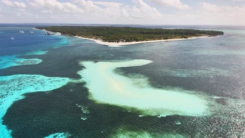 Candaraman Sand Bar Aerial View in Balabac, Palawan, Philippines