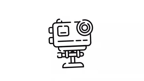 Animated Minimalist Action Camera Line Icon