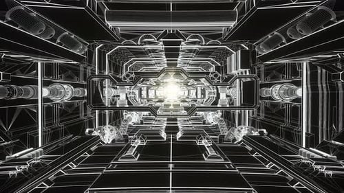 Schwarz-Weiß-Looptunnel 4K