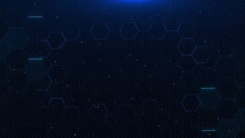 Futuristic Digital Blue Hexagons Business Science Background Medical Research Tech Innovation Online