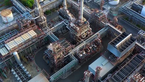 Aerial view of industrial facilities