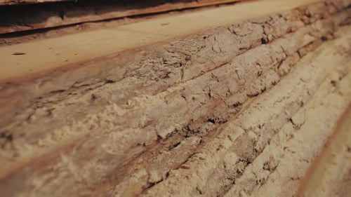 Wood Factory Stock and Lumber Board with Nature Business Export the Camera Moves Forward Slow Motion