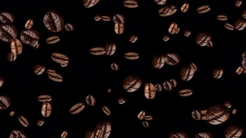 Falling Roasted Coffee Beans Seamless Loop