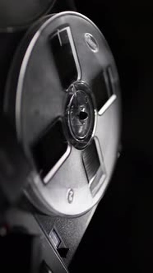 Close Up of Reel to Reel Tape Machine
