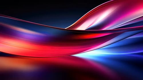 Abstract Fluid Waves With Vibrant Colorful Glowing Reflections