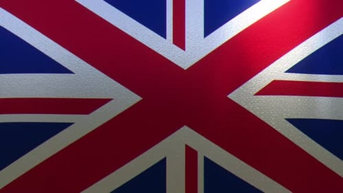 Union Jack Flag with Dynamic Light and Subtle Fabric Texture