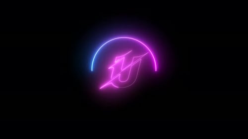 Neon Glowing Abstract Circle Logo Reveal