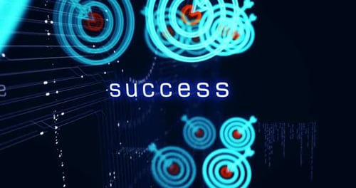 Target business strategy symbols loop cyber concept