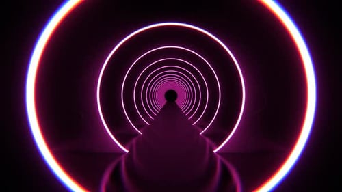 Pink Elegant Dark Sci Fi Tunnel Background Vj Loop l 4K