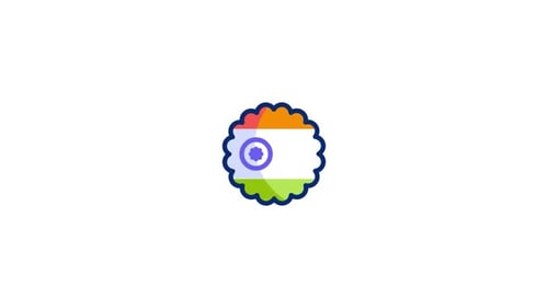 Modern Animated Indian Flag Badge Reveal