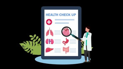 A stock animation video of Health Checkup Concept with an Alpha channel