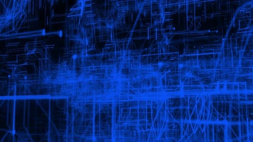 Technology abstract grid line. Blue high-tech grid line futuristic animation. Vd 1226