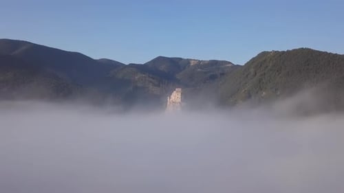Flying Around Strecno Castle Slovakia