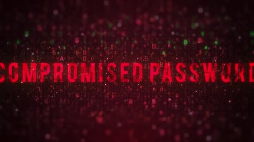 Compromised Password Futuristic Digital Text Reveal