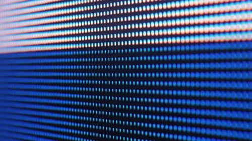 Outdoor Advertising Billboard LED for Advertising on City Street Close Up Macro of Pixels on Big