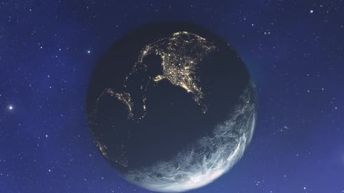 sunrise on planet earth, outer space view
