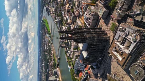 Majestic Cologne Cathedral capture in all it’s glory, vertical footage