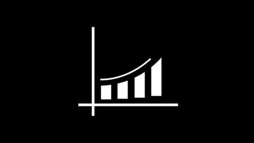 Minimal Bar Chart Growth Animation on Black Background