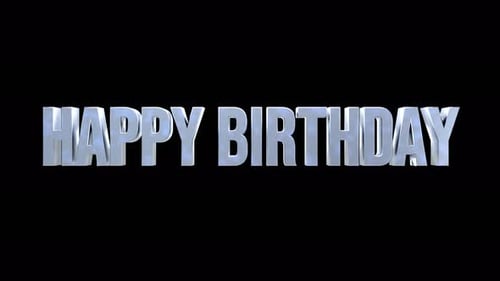 text animation happy birthday on black isolated background 3D illustration render animation 4k video