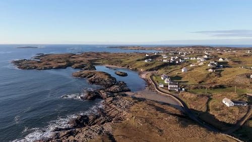 Aerial View of the Beautiful Coast at Rosbeg in County Donegal Ireland