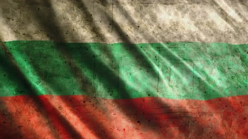 Waving Distressed Grunge Flag Animation with Cinematic Lighting