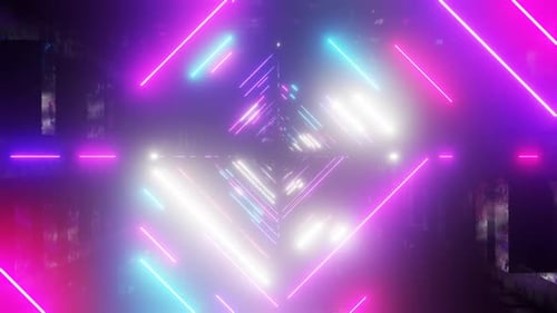 Looped animation. Neon lines in pink. vj loop. Looped animation. Neon tunnel, light effect for your