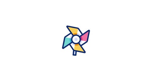 Colorful Pinwheel Icon Rotating Animation Loop