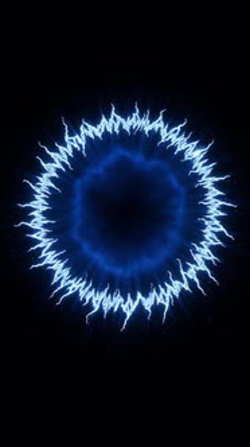 Dynamic Blue Electric Energy Ring Animation
