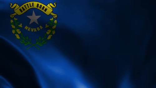 Waving Flag Of Nevada State Animation