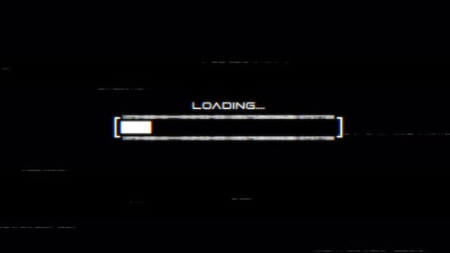 Glitch Futuristic Loading Bar with digital distortion effect