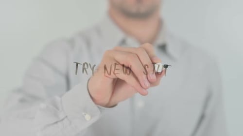 Try New Stuff Sign, Writing on Transparent Screen