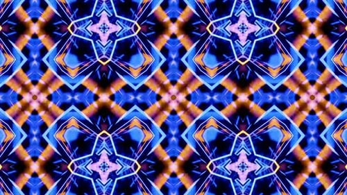 Abstract Geometric Glowing Kaleidoscope Loop Background