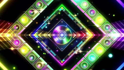 Square Neon Turntable