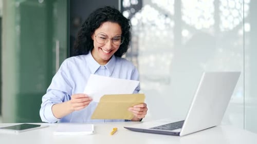 Woman Receives Exciting News in the Office
