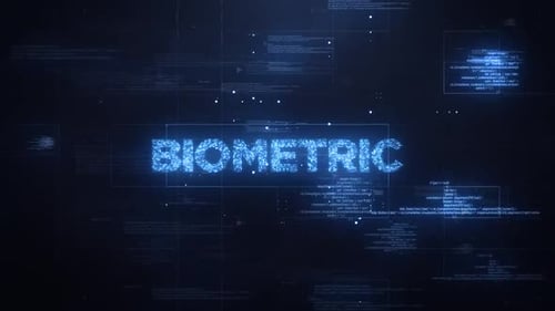 Biometric Word On Dynamic Technology Background