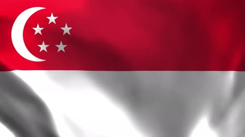 Singapore National Flag Waving Loopable Animation