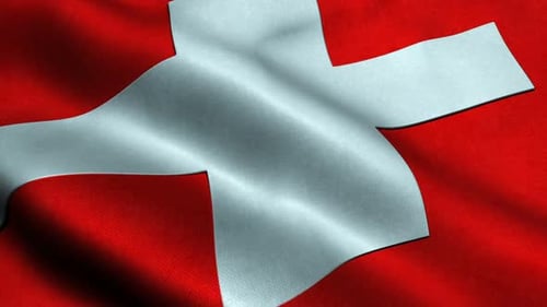 Waving Swiss Flag Animated Background Loop