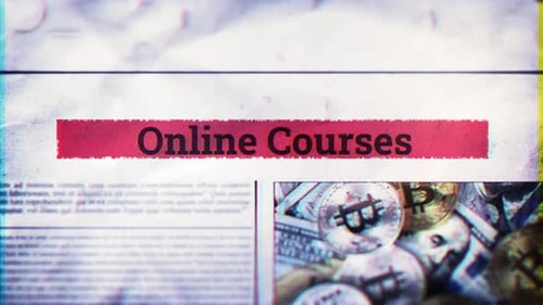 Online Courses Title On Digital Newspaper
