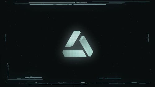 Revelação do logotipo futurista do HUD — Animação tecnológica Cyber Glitch