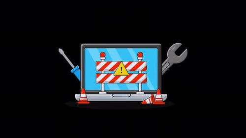 Animated Website Under Maintenance Concept Video - Transparent