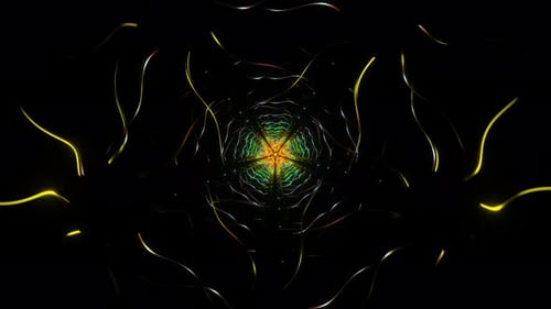 Energetic VJ Loop Featuring Trippy Neon Hypnotic Seamless Pattern