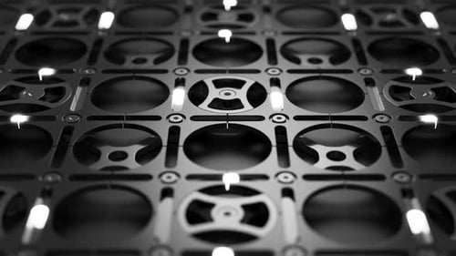 Looping Abstract Mechanical Gear Network Background