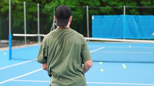 Professional Tennis Players Playing the Tennis on Outside Court