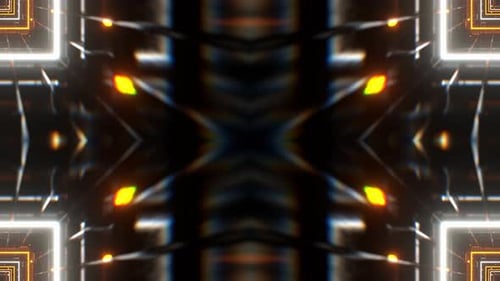 White And Orange Futuristic Neon Kaleidoscope Background Vj Loop In 4K