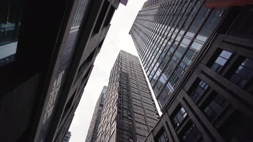 Business skyscrapers in the Financial District, Toronto Downtown 4K