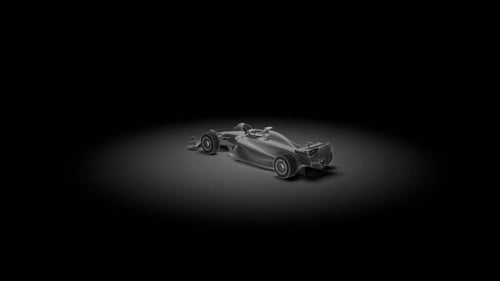 Modelo digital con estructura alámbrica de un coche de Fórmula 1