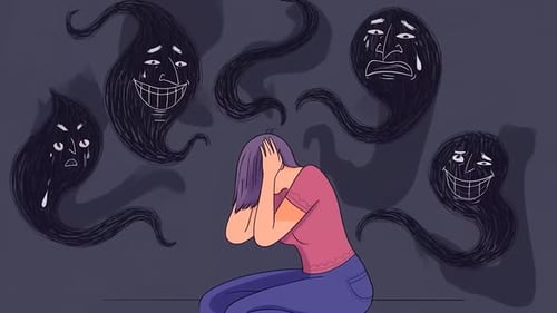 Animated Illustration of Mental Struggle with Inner Demons