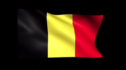 Realistic Waving Belgium Flag with Alpha Channel