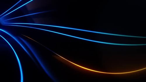 Energetic Blue and Multicolored Glowing Light Lines