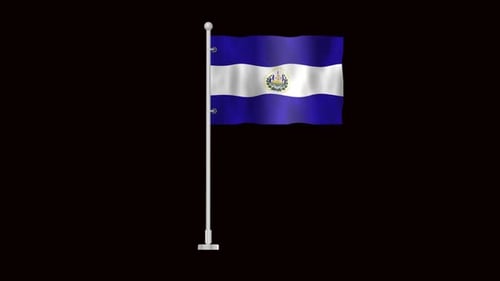El Salvador Flag Waving 3D Render Loop Animation